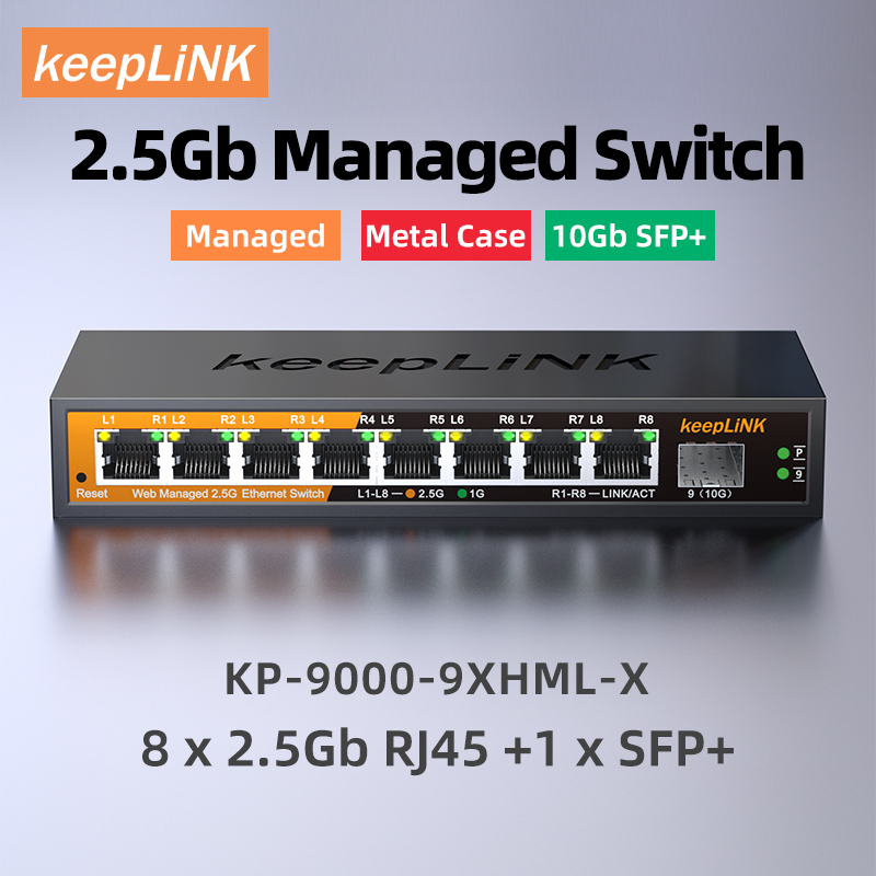 Sfp+ 10G Managed Switch 8 Port - Управляемый коммутатор KeepLiNK 2,5 ГБ с