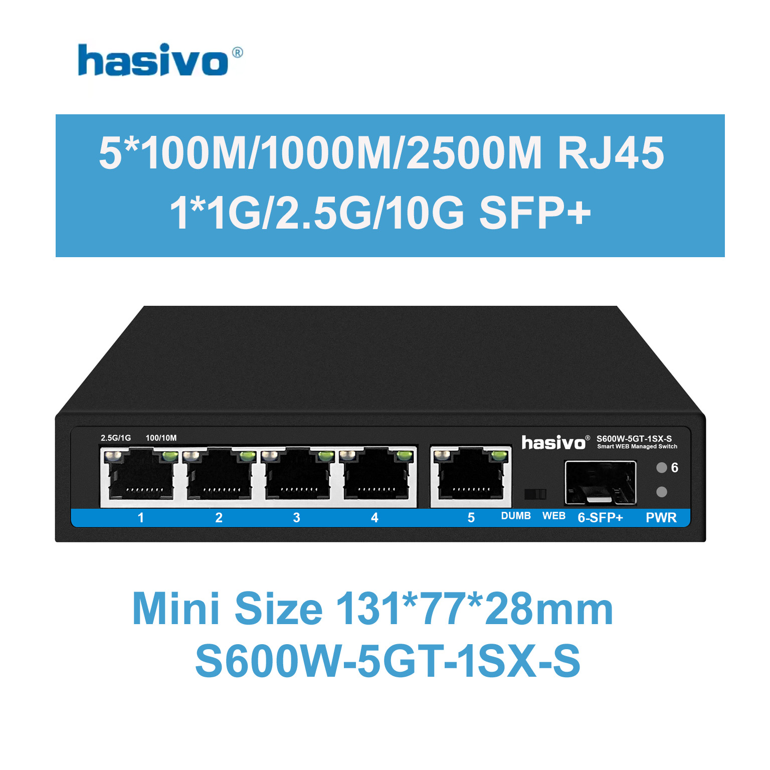 Сетевой коммутатор Hasivo 2.5G – обзор и цена Sfp+ 10G Managed Switch 8 Port