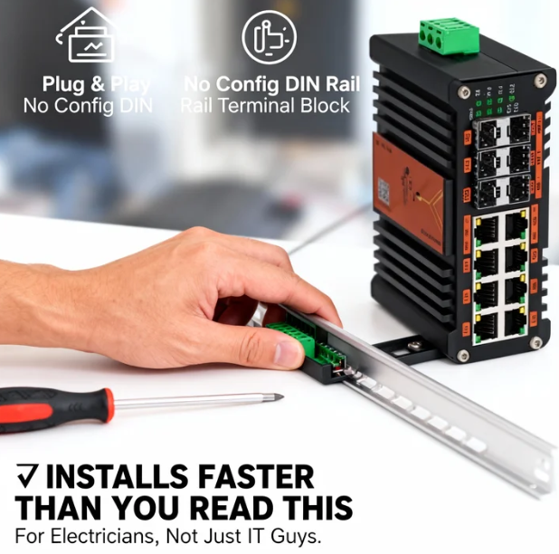 Промышленный управляемый комму – обзор и цена Managed Gigabit Poe Switch 8 Port 802.3At